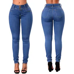 2018 модные джинсы Для женщин Повседневное для похудения обтягивающие джинсы плюс Размеры XXXL Зимние джинсовые узкие брюки модные штаны Vaqueros