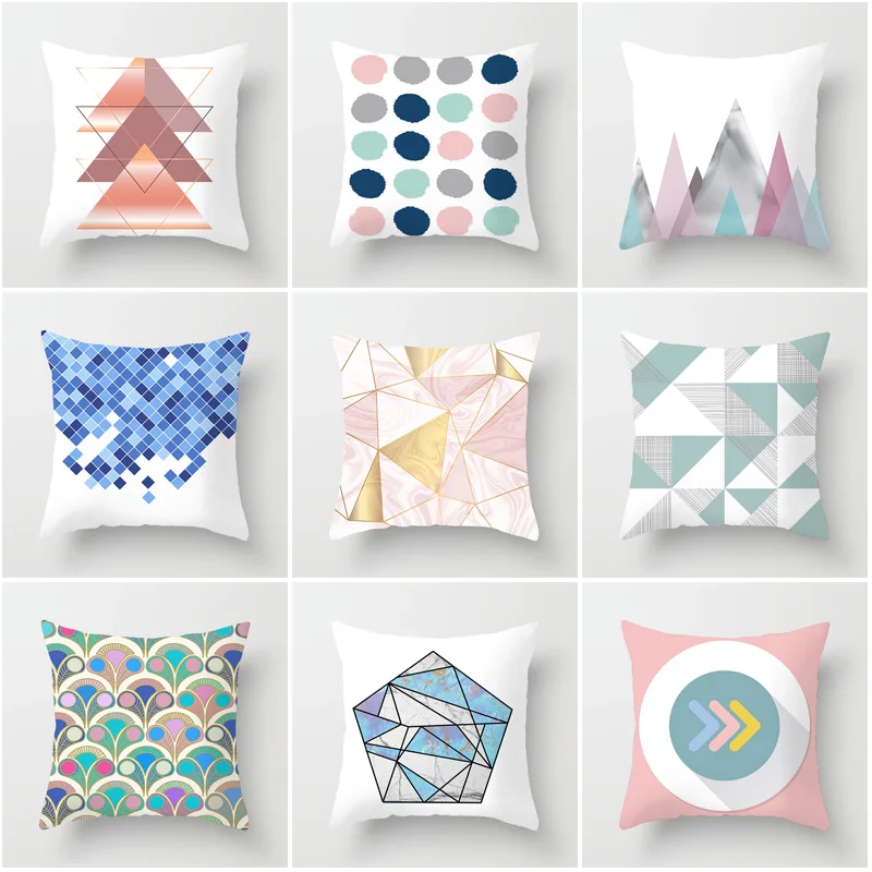 

New Listing Fashion Modern Minimalist Colorful Geometric Abstract Soft Cushion Cover Sofa Hug Pillowcase Home Party Decoration