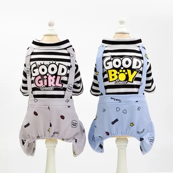 

Pet Dog Stripes Rompers Puppy Jumpsuit Cotton Dog Clothes Costume Spring Summer Clothing For Dogs Ropa Para Perros
