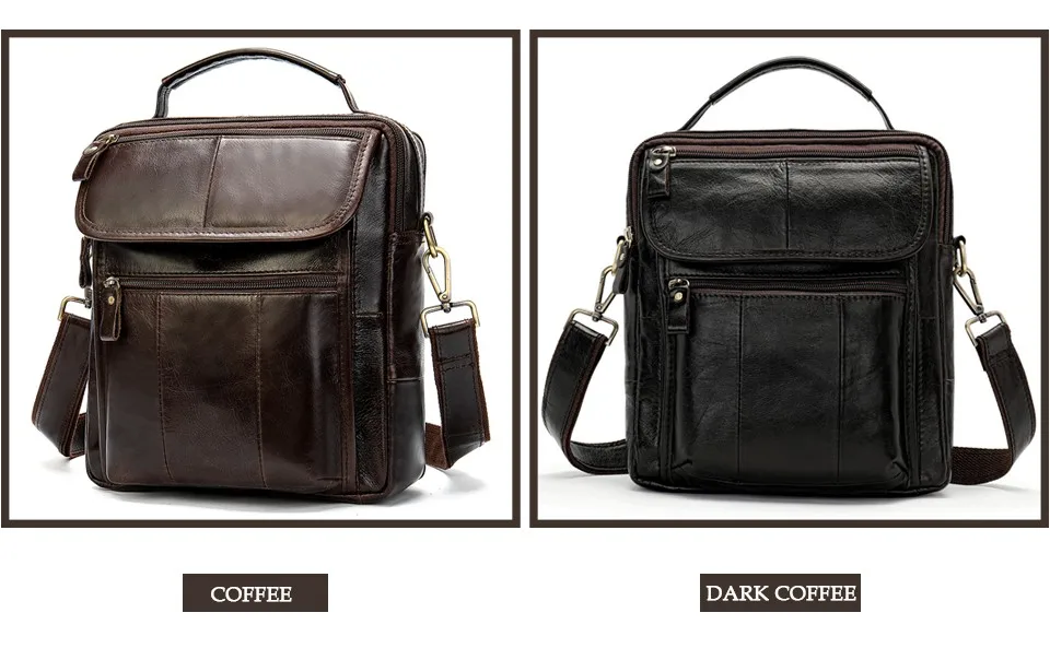 Men Shoulder Bag Men's Genuine Leather Casual Bags for Men Business Crossbody Handbag Flap Leather Bags bolsas male 6
