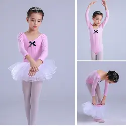 Профессиональная балетная Танцы наряды детские танцевальные костюмы дети балетное платье розового цвета для девочек гимнастическое