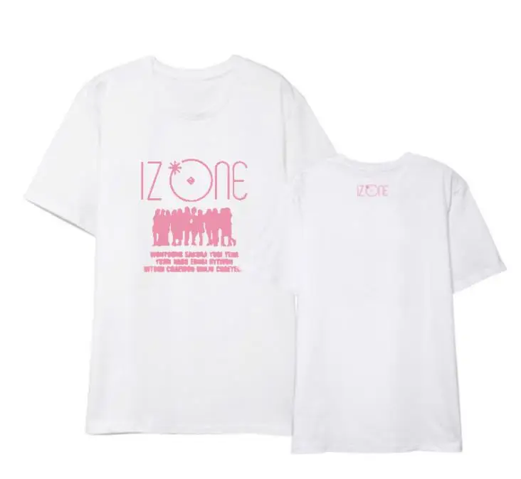 Новое поступление kpop izone концертная футболка с надписью все члены летняя унисекс
