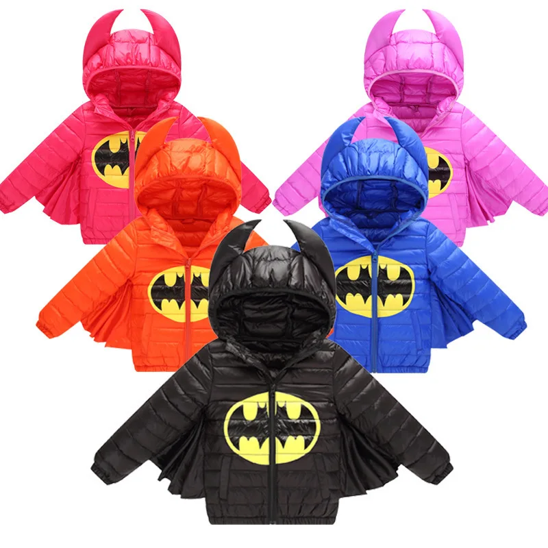 Boy Winter Jacket Coat Batman Girls Winter Coat with Horn Hooded Bat ...