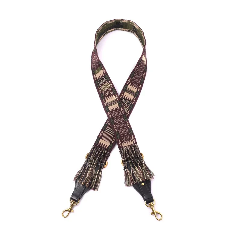 

Brand Designer Women Bag Strap Vintage Saddle Shoulder Strap PU Leather Embroidery Belt Strap High Quality Bag Acessory Parts