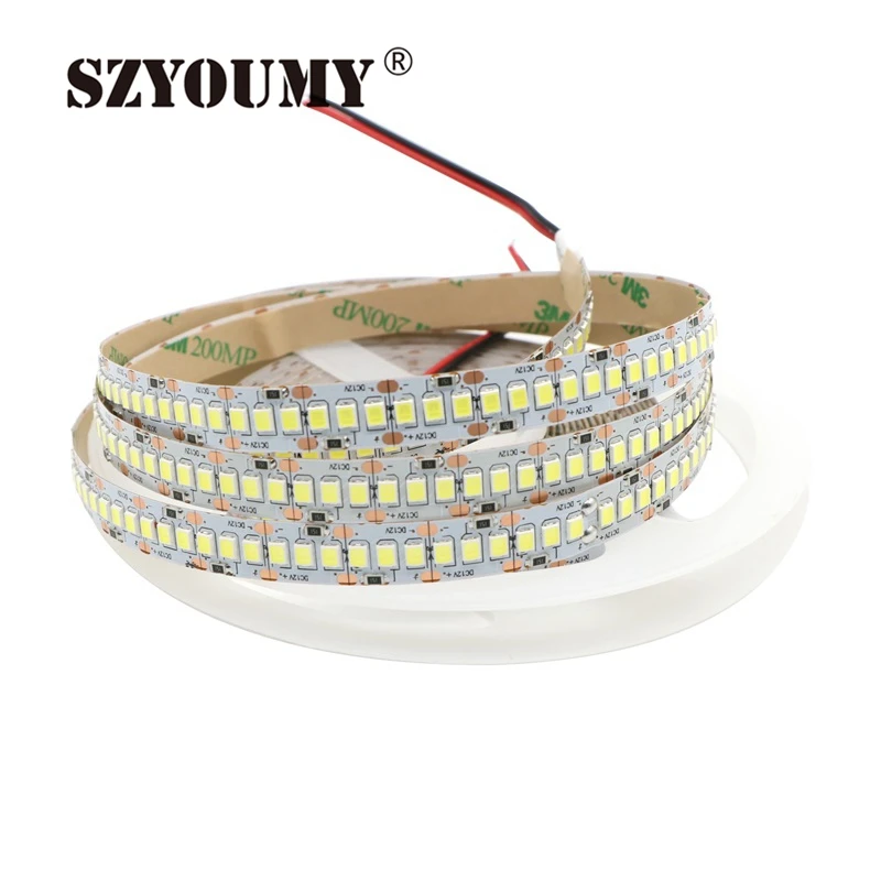 

SZYOUMY 5m/lot 10mm PCB Single Row 2835 SMD 1200 LED Strip DC12V IP20 Non waterproof Flexible Light 240 leds/m White Warm White