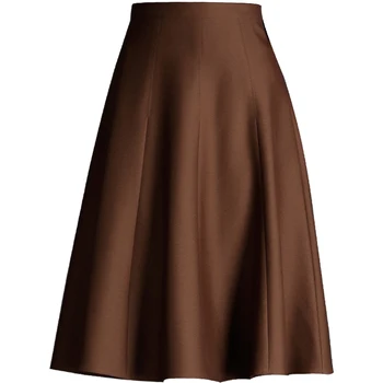 

plus size 4XL!High Waist Woolen Skirts Womens Winter Fashion wool Pleated Skirt knee-length office Ladies