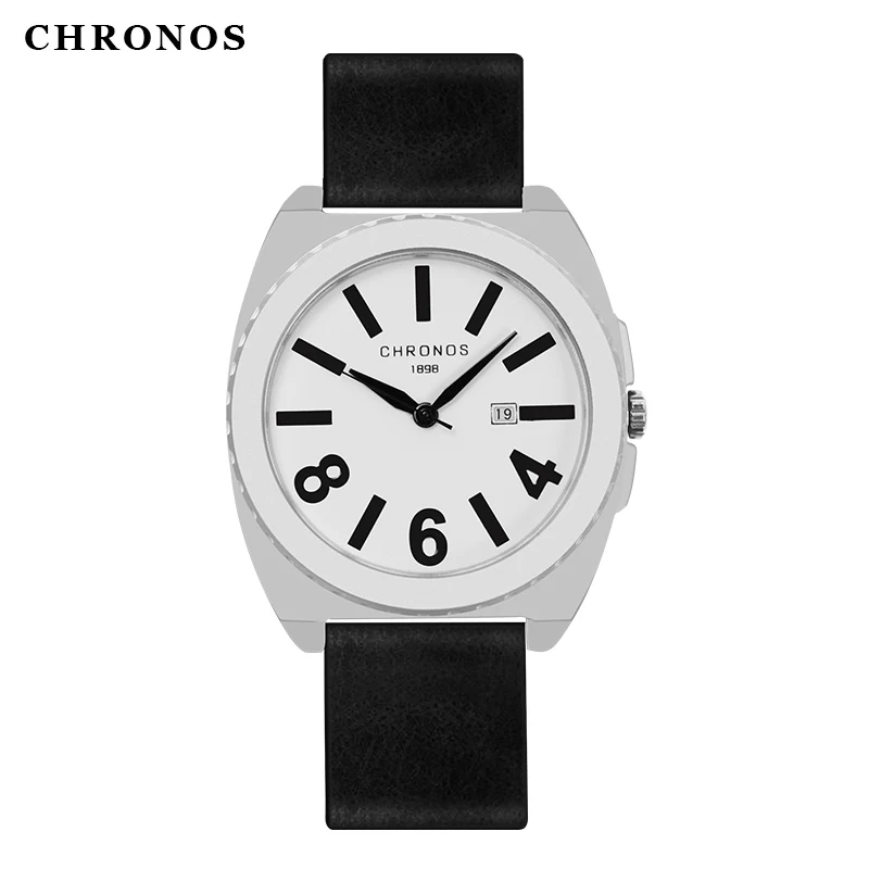 

CHRONOS Men Casual Business Quartz Watch with Numeral Calendar Analog Dial Male Boys Fashion Leather Clock Relogio Masculino