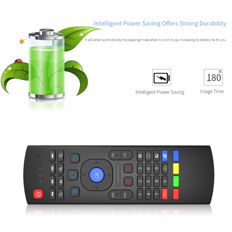 Беспроводная Qwerty клавиатура для Smart tv Android tv box KODI XBMC MXQ MX3 M8S+ T8 QBox 2,4 ГГц беспроводной пульт дистанционного управления Fly Air mouse