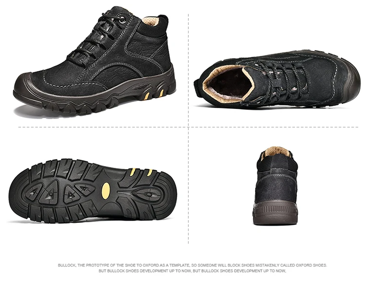 BACKCAMEL/мужские Зимние непромокаемые резиновые сапоги из натуральной кожи, ботинки для отдыха, обувь в стиле ретро, теплая Мужская Уличная