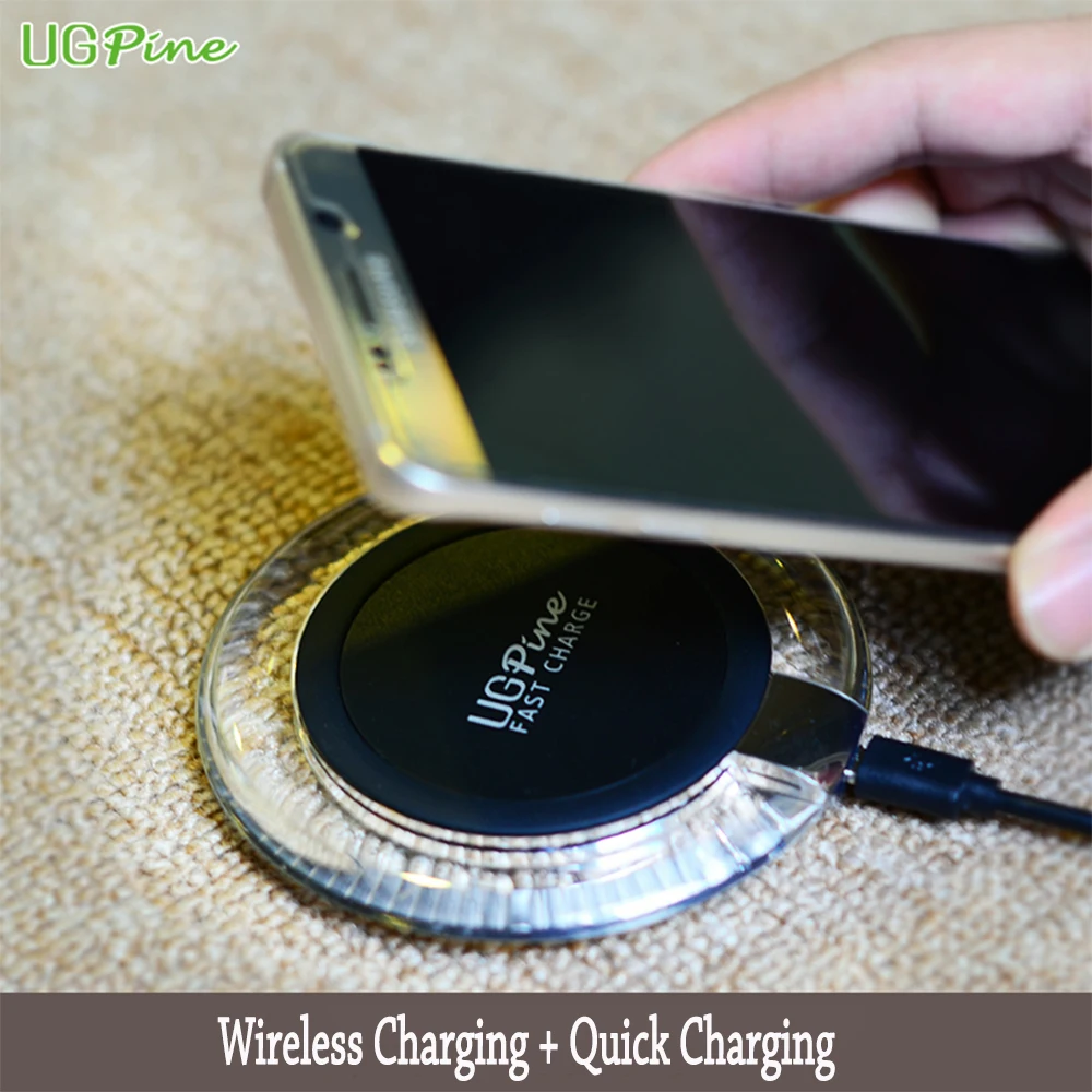 UGpine Qi Fast Wireless Charger 9V 1 8A Wireless Charging Adapter for Samsung Galaxy S7 S6