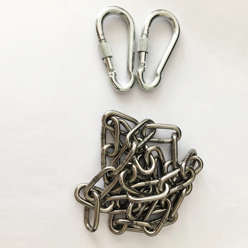 Tree Swing Ropes Hammock Chair Straps Hanging Kit With 2 Carabiners Stainless Steel Chain For Children Swing 2