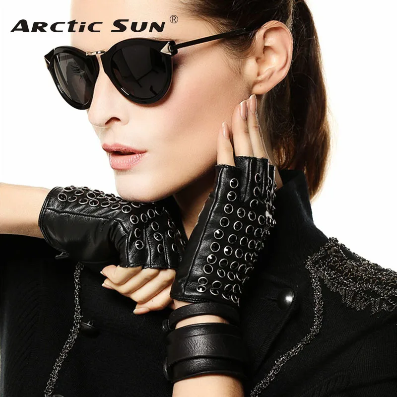 New Listing Women Leather Gloves Spring Summer Hal