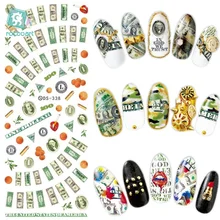 Rocooart DS338 переводная наклейка для ногтей, художественная наклейка Харадзюку, цветные наклейки для ногтей в долларах США, наклейка для маникюра