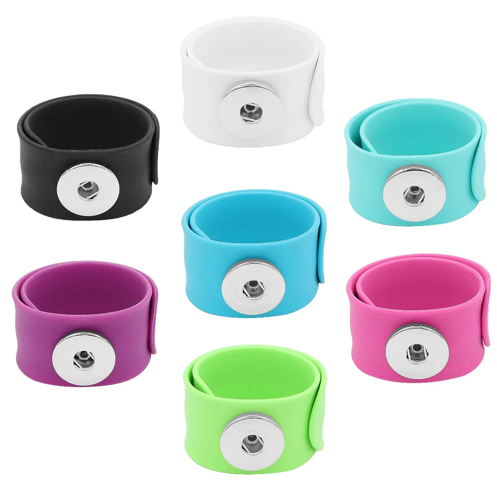 

2019 New snap jewelry Creative Multicolor papa circle Silica gel Trendy Snap Button Bracelet Bangles for girl women gifts
