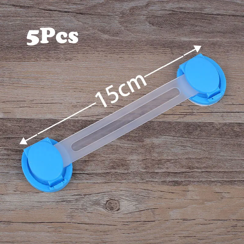 Пластиковый замок для детских ящиков, детские защитные замки, защита для окон, холодильников, шкафов, туалетов, замок, дверной замок - Цвет: 15CM Blue 5Pcs