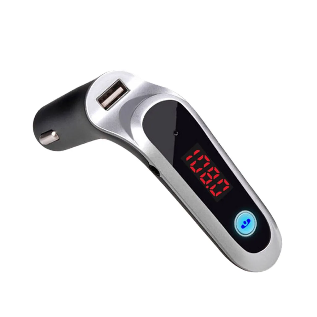 USB TF Card Support Charger Wireless Bluetooth Car Kit LCD Hands-Free FM Transmitter MP3 Music Player Mobile Phones Tablets - Название цвета: Silve