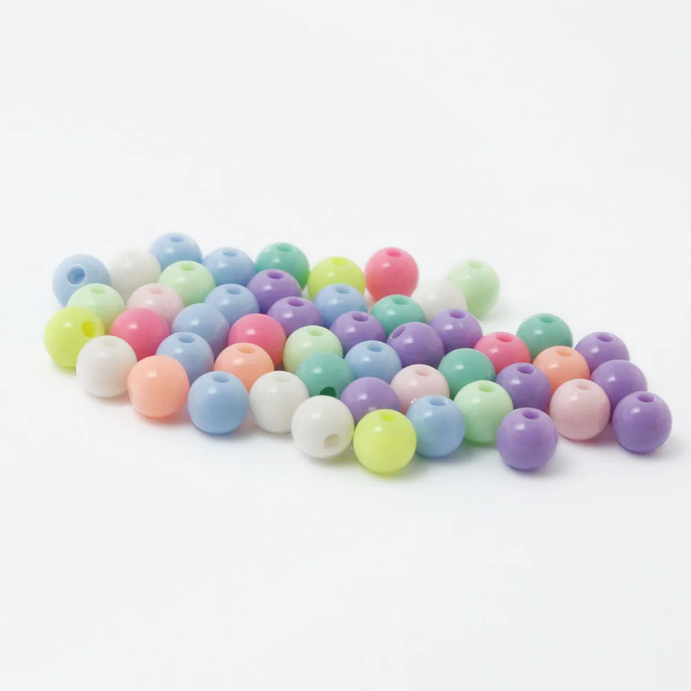 New Arrivals Assorted Bright Colors Acrylic Loose Spacer Beads Plastic