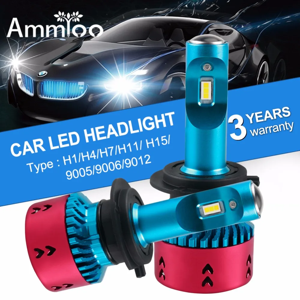 Автомобильные светодиодные фары AmmToo H4 Mini H7 12 В H11 9005/HB3 9006 противотумансветильник