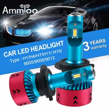 

AmmToo H4 Mini H7 Car LED Headlight 12V H11 9005/HB3 9006 Fog Light 70W 16000lm Auto Headlamp 6500K Light High Low Beam car Bulb