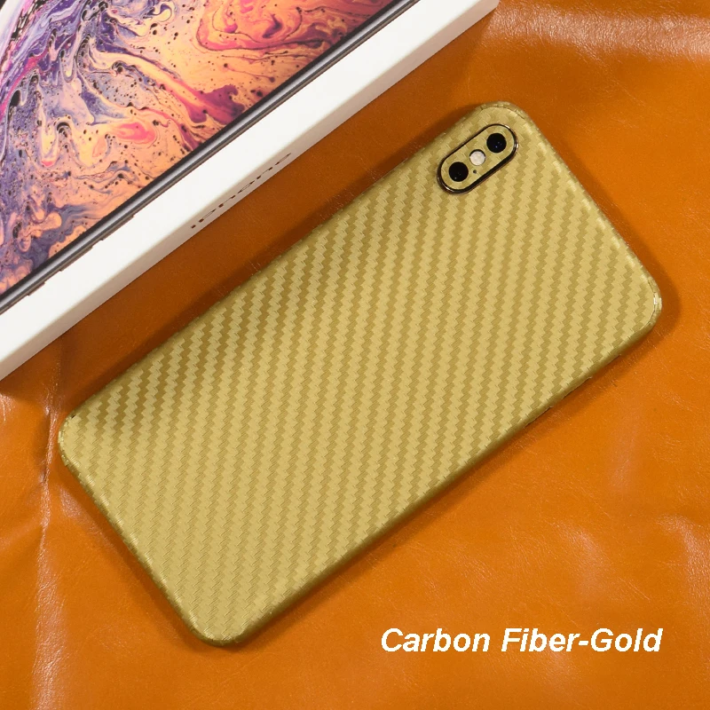 3D Carbon Fiber  Leather Wood Skins Protective Phone Back Cover Sticker For iPhone XS MAX XS X 8 Plus 7 6 6S Plus Back Sticker (5)