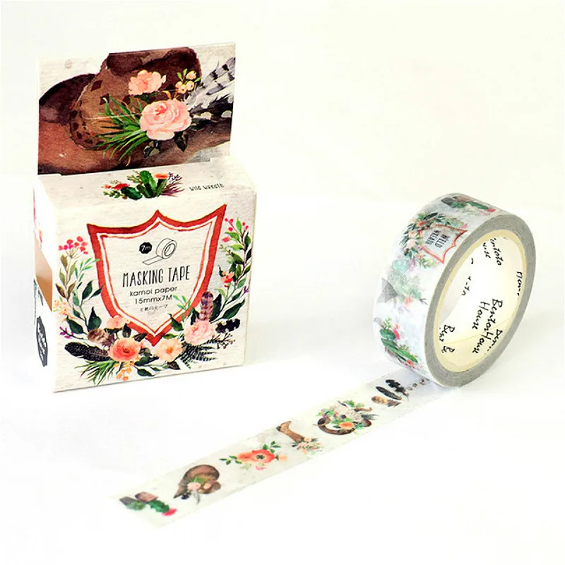 

1pcs Japanese Paper Envelope 7Mx1.5CM Adhesive Tape European Style Envelope For Card Mail Shipping Supplies Scrapbooking Gift