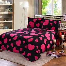 Western Style Bedding Sets Queen Size Rose Red Heart shaped Printing Luxury Bed Cover Comfortable Soft