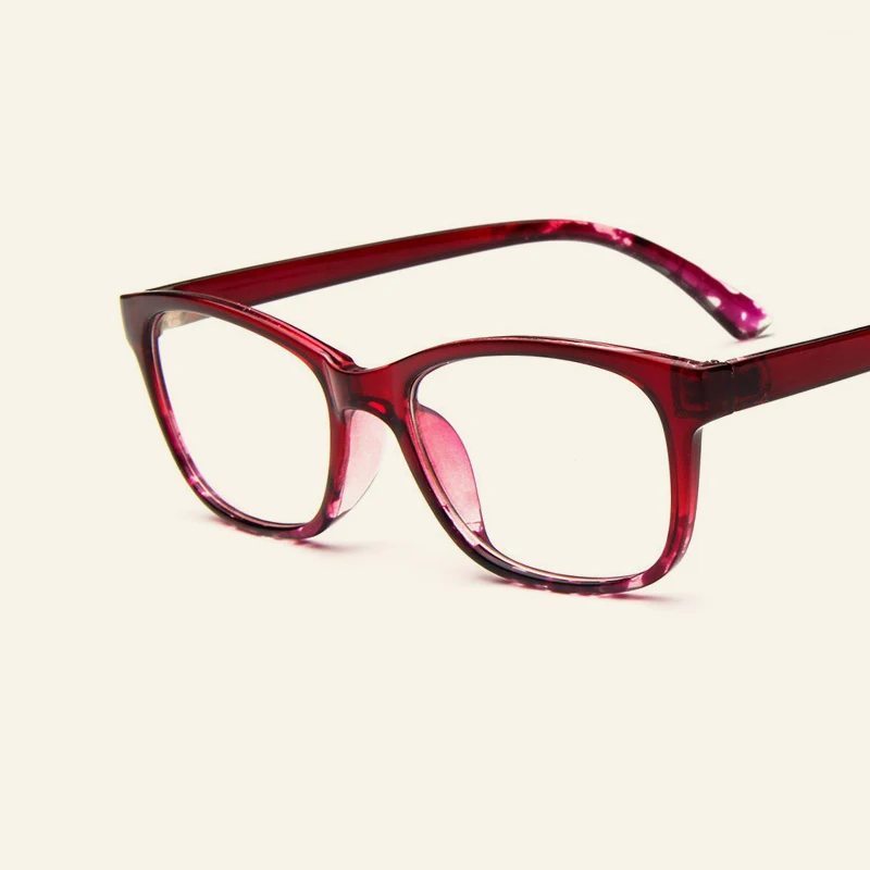 Wine Red Fashion Square Glasses Frames Unisex Prescription Eyeglasses