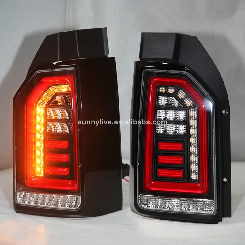 

For Volkswagen Transporter T6 LED Taillights Back Lamp 2016 Year Black Housing Clear Cover JY