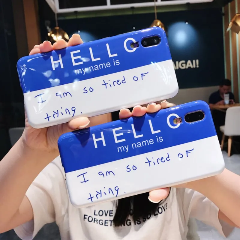 Glossy Phone Case For Huawei Mate 10 pro P10 plus P20 Pro Letter HELLO Back Cover Soft TPU Cases Honor 9 Nova 2s 3 Capa |