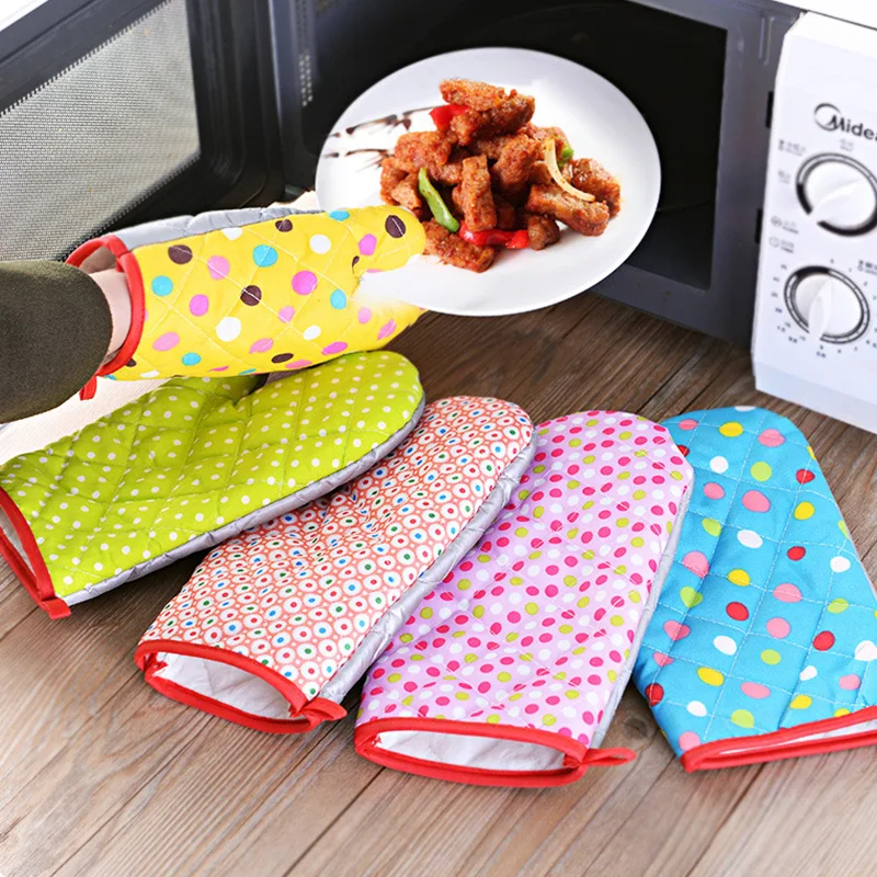 

1Pcs Cotton Oven Glove Heatproof Microwave Oven Mitten Kitchen Cooking Thickened Gloves Microondas Insulated Non-slip Gloves
