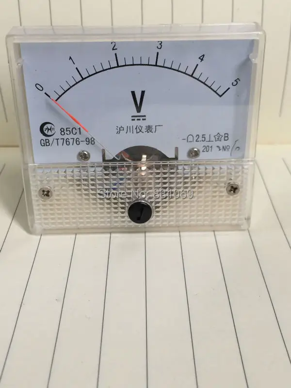 

1Pcs 0~5V DC 85C1 Analog Volt Voltage Panel Meter Voltmeter Brand New