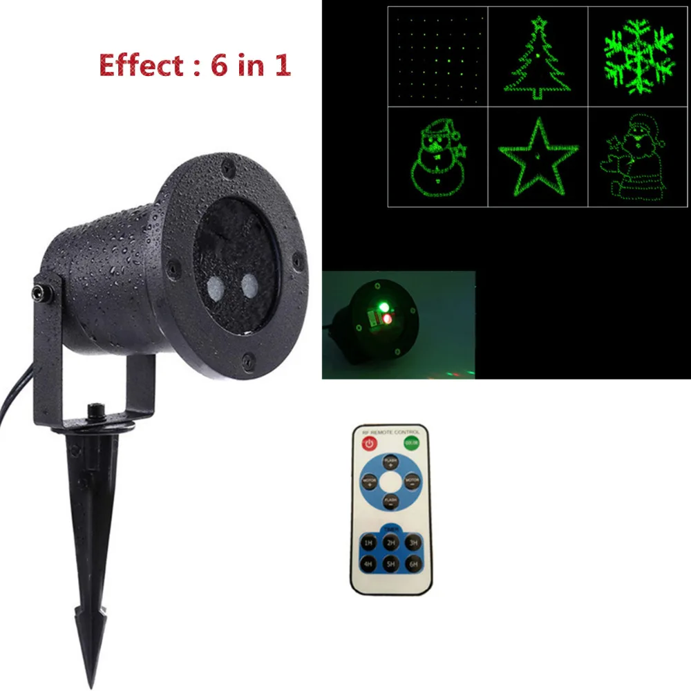 

6 in 1 Christmas IP65 Outdoor Laser Landcape Lights Green Light Projector Stage Lighting Effect for Garden Waterproof Lamp
