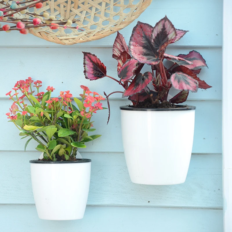 3 pcs plastic table flower pots hanging flower pot Garden flowerpot walls hang plastic flowerpot