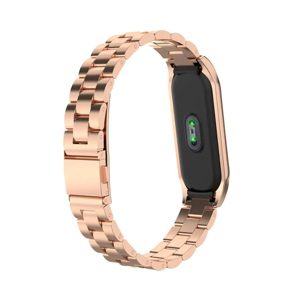 Металлический браслет из нержавеющей стали для Xiaomi Mi Band 3 ремешок наручных часов 4