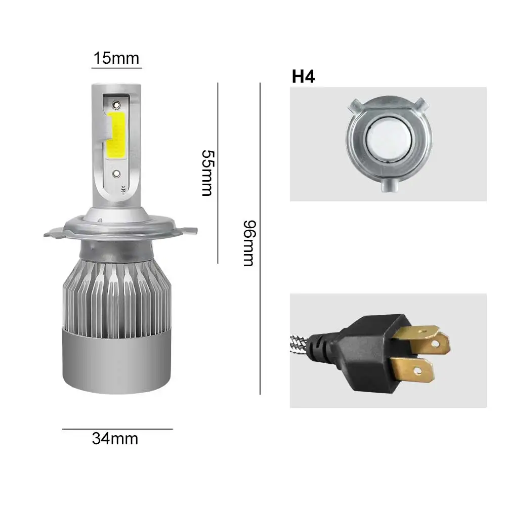 Roadsun автомобильный светильник s лампочки Светодиодный H7 H4 H11 H1 H3 H13 880 9004 9005 9006 9007 9003 HB1 HB2 HB3 HB4 H27 Авто головного средства ухода за кожей Шеи светильник s 12V светодиодный светильник