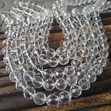 Белый с украшением в виде кристаллов круглая огранка 6/8/10/12/14 мм 1" для изготовления ювелирных изделий DIY свободные бусы fppj бусы оптом натуральный драгоценный камень