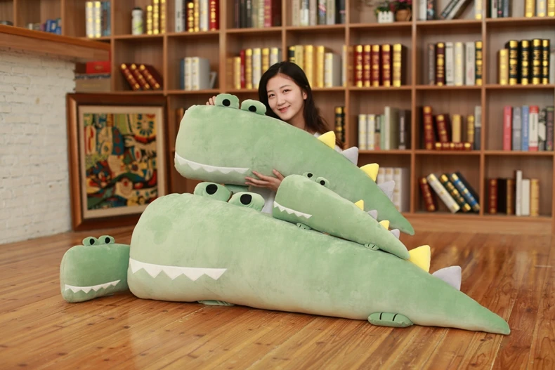 cuddly soft cartoon crocodile stuffed toy animals alligator sleeping long pillow plush doll for children girl gift 55inch 140cm DY50454 (2)
