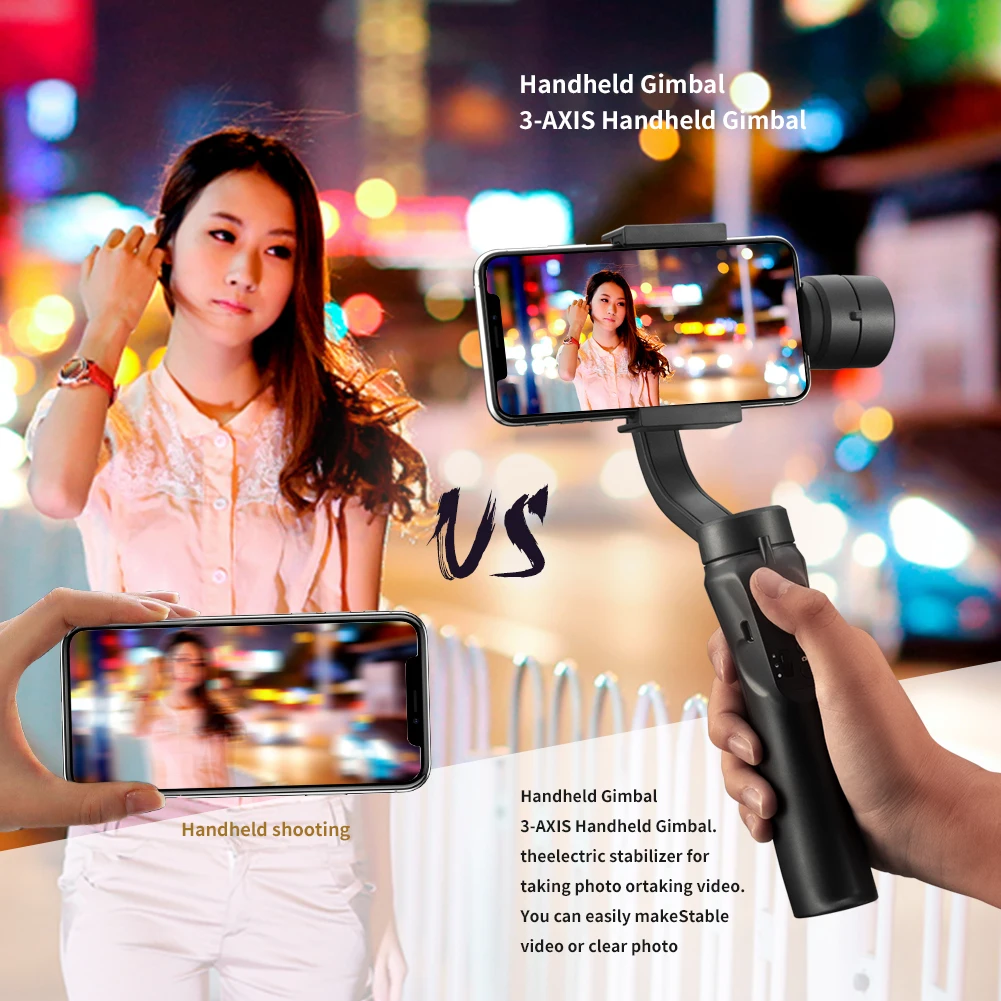 

3-axis Flexible Handheld PTZ Stabilizer Multi-function Smart Shooting PTZ Mobile Phone Holder for Samsung X9 X 8 Plus 7 iPhone