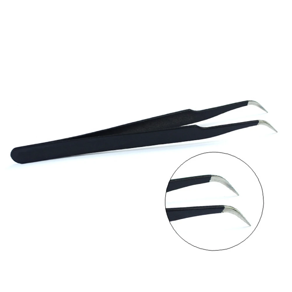 

New Professional Nail Art Supplies take and paste diamonds Stainless Steel Straight elbow tweezers