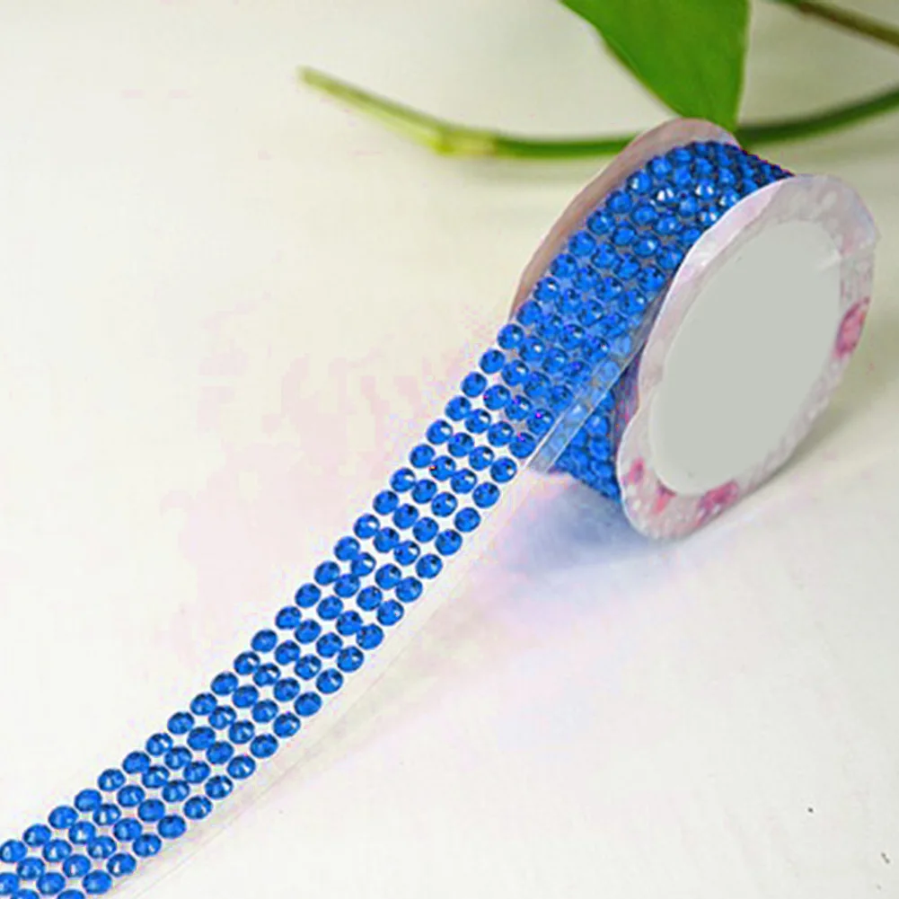 

Crystal Colorful Acrylic DIY Self-Adhesive Roll Rhinestones Stick Tape Craft Sticker for Scrapbook Card Cellphone