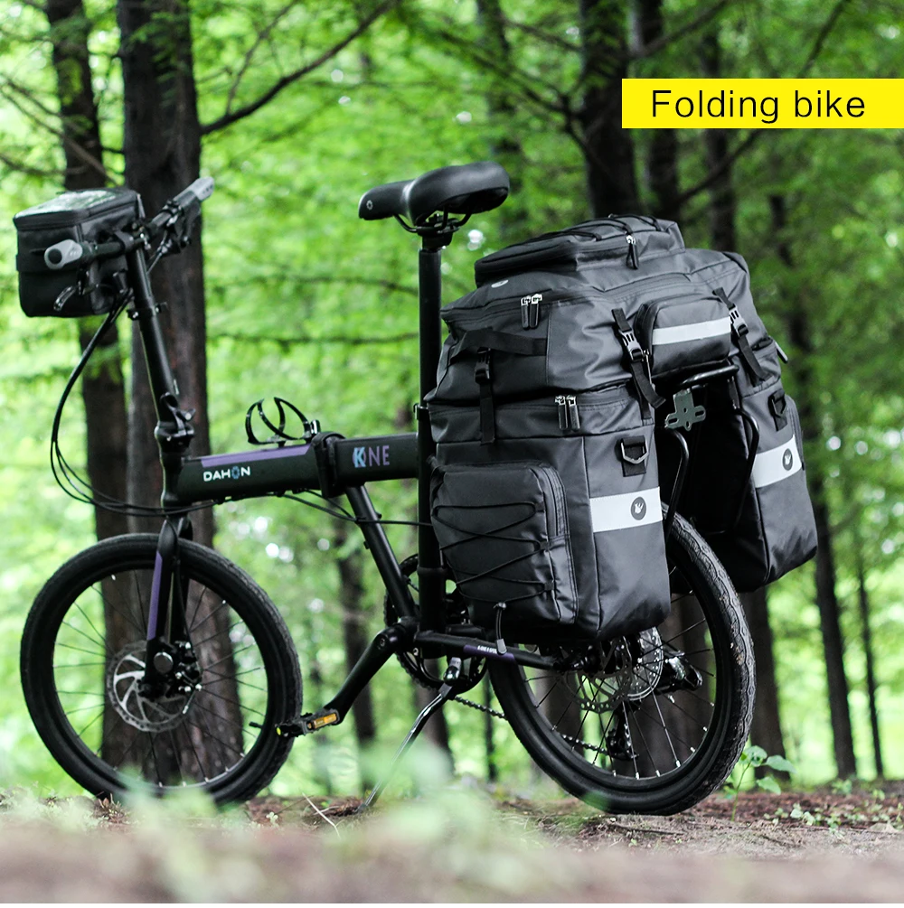 Велосипед RHINOWALK 3 в 1 сумки для багажника Велоспорт Задняя стойка хвост седельная корзина пакет багаж Перевозчик 75L водонепроницаемый двухсторонний Велосипед сумка