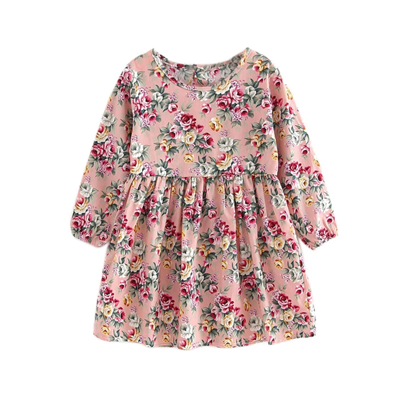 

Girl Dress 2019 Autumn Floral Print Toddler Girl Dresses Casual Children Dress Kids Clothes Long Sleeve Dress