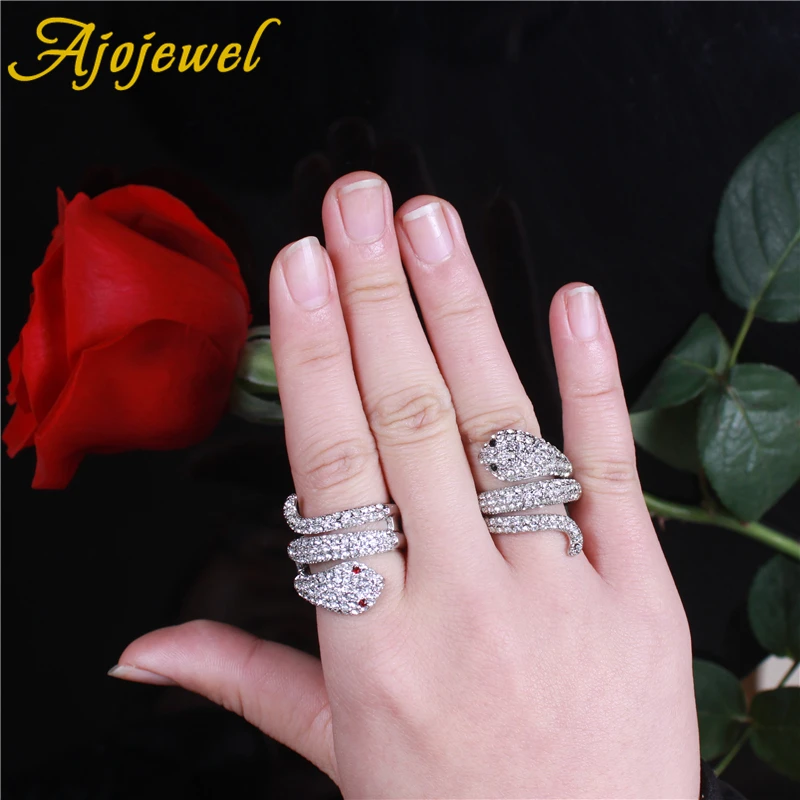 Ajojewel Размеры 5 6 8 9 кольца в виде змейки Для женщин Цвет модное кольцо Ювелирное