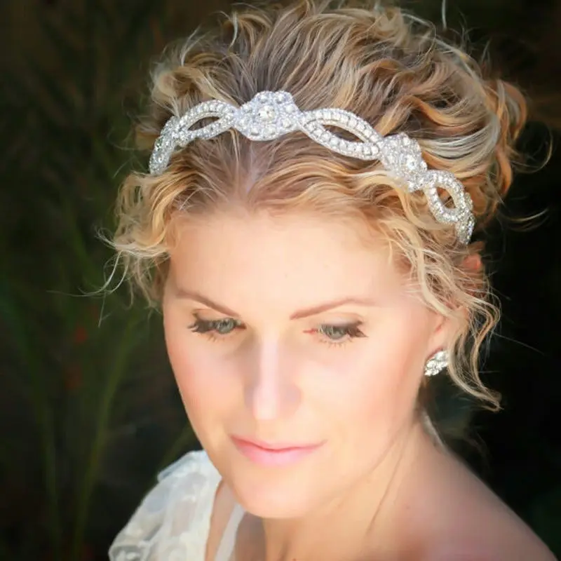 1pc Wedding bridal headdress headband Pearl Rhinestone Headband Tiara Women CATHin Women's Hair