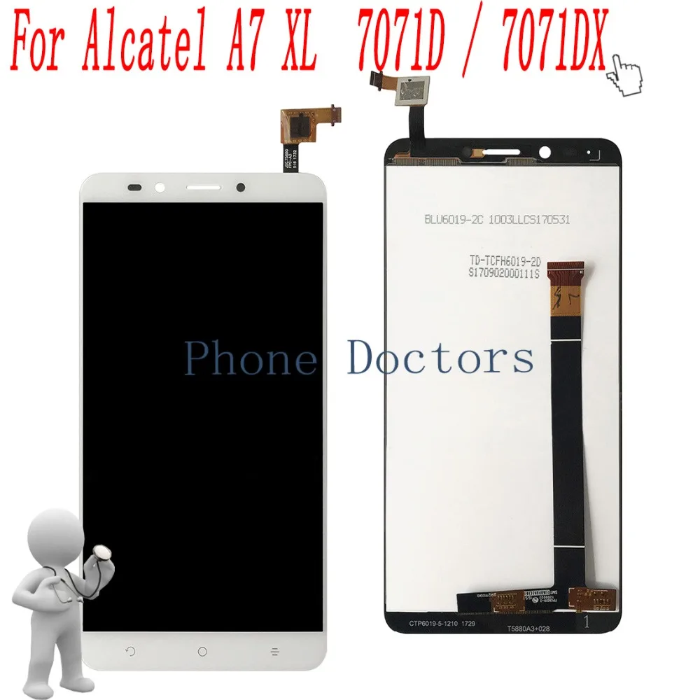 

6.0 " Full LCD Display + Touch Screen Digitizer Assembly For Alcatel A7 XL 7071D / 7071DX White