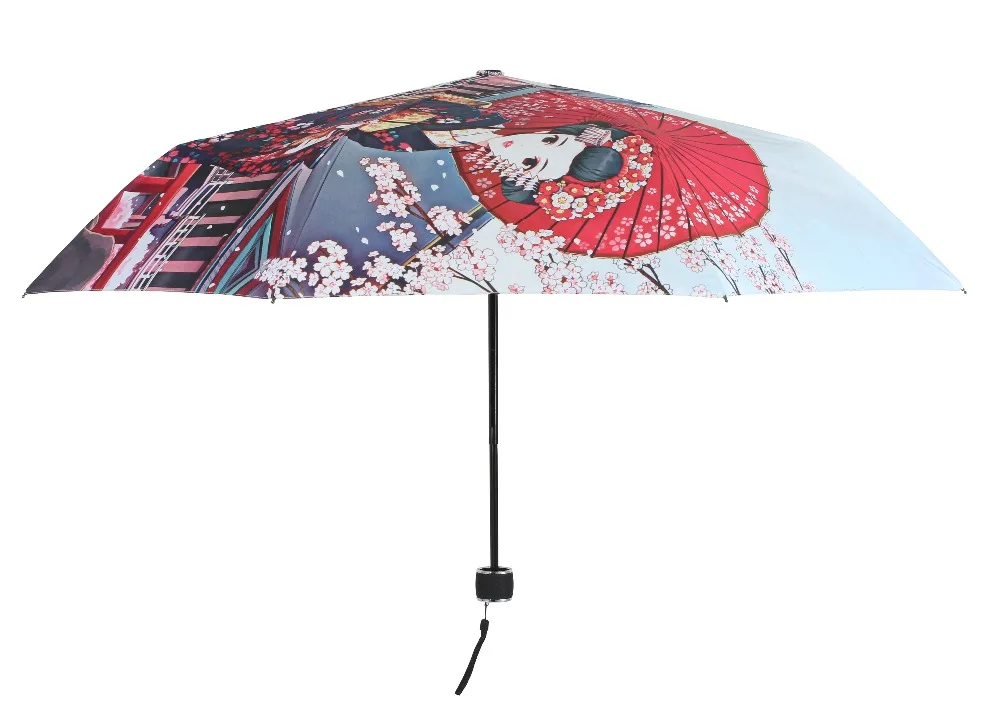 Yesello кимоно японской гейши девушка три складной зонт 8Rib ветронепроницаемая рама для женщин водонепроницаемый карандаш дорожный зонт