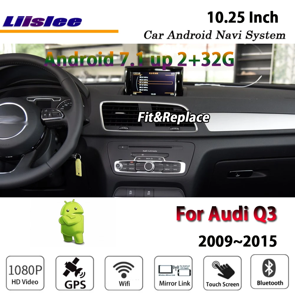 Excellent Liislee Car Android 7.1 2G RAM 32ROM For Audi Q3 2009~2015 Radio Video Carplay Wifi BT GPS Navi Map Navigation System Multimedia 9