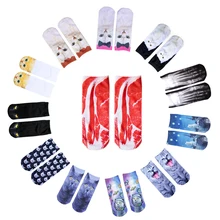 Perfering/Новинка года; популярные уникальные носки; короткие носки для мужчин и женщин с героями мультфильмов; забавные женские носки с 3D рисунком кота; Meias; Kawaii INS