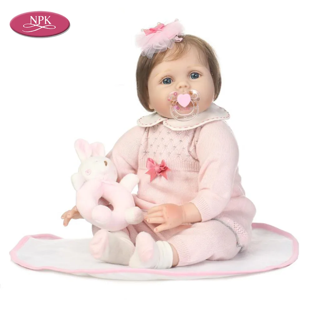 

NPK Reborn Silicone Baby Doll 55CM Bath Toys 2019 Newborn Princess Girls Lifelike Toddler Fashion Dolls Children Birthday Gifts