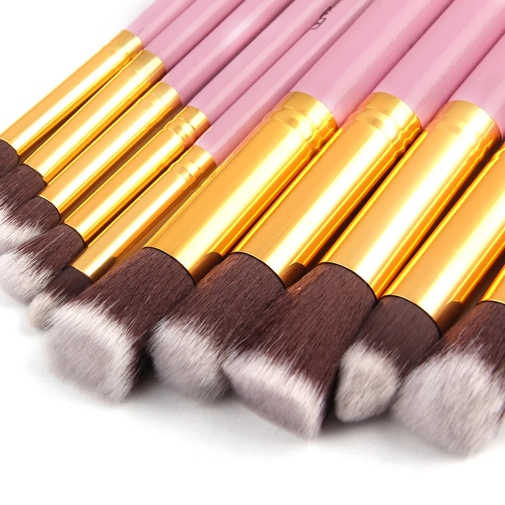 VANDER Makeup Brushes 10Pcs High Quality Brush Set Professional Brand Make Up Brushes With Pink Bag Beauty Essential Brushes (1)